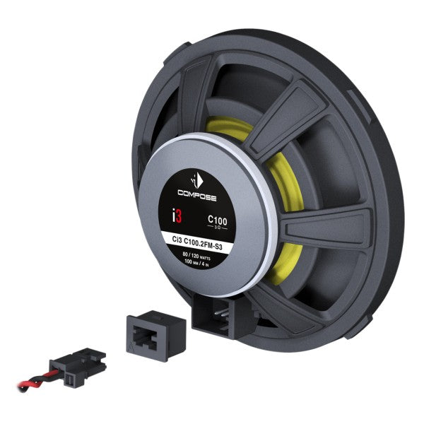 HELIX Ci3 C100.2FM-S3 - 4 inch / 100 mm performance coaxial speaker system with 3 Ω impedance, titanium tweeter and FlexMount technology
