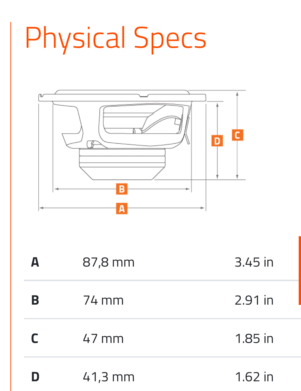 3.45” inch 87,8 mm Custom Pillar Parts by VX Audio